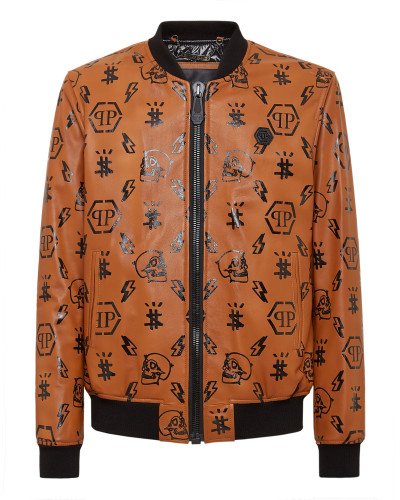 Leather Bomber print Monogram