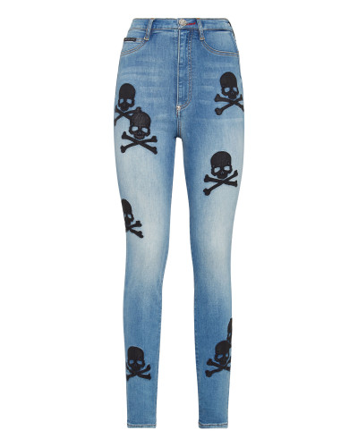 Denim Super High Waist Jegging Skull