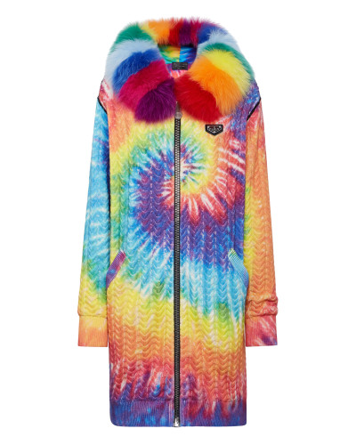 Wool Hoodie Jacket Fur Insert Full Zip