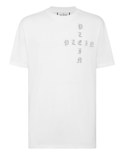 T-shirt Round Neck SS Gothic Plein with Crystals