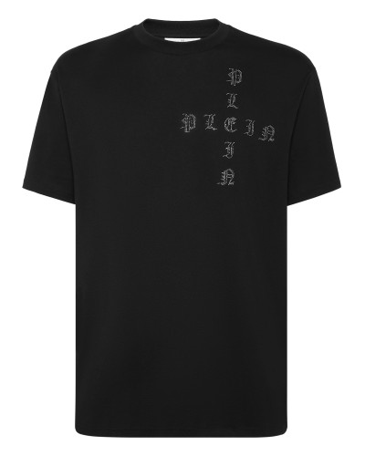 T-shirt Round Neck SS Gothic Plein with Crystals