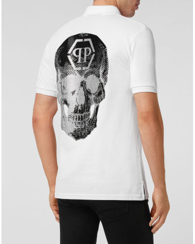 Slim Fit Polo shirt SS Skull with Crystals