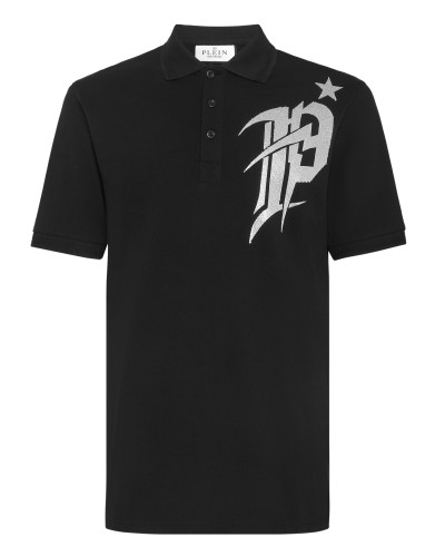 Slim Fit Polo shirt SS Gothic Plein with Crystals