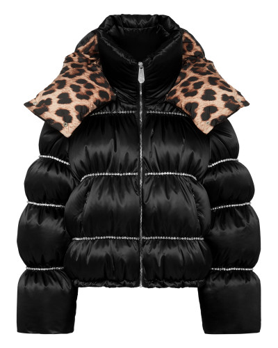 Down Puffer Jacket Flame with Crystals