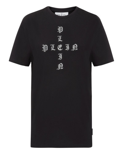 T-shirt Round Neck SS Man Fit Gothic Plein with Crystals