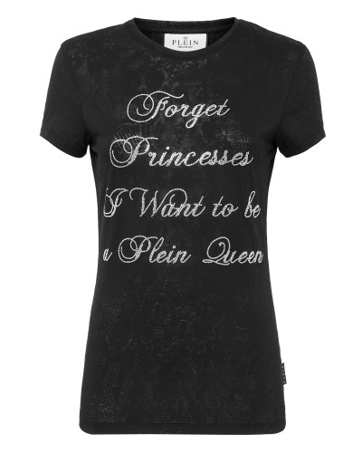 T-shirt Round Neck SS Sexy Pure Fit with Crystals