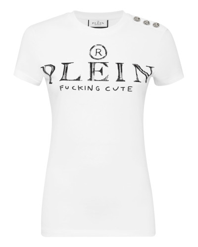 T-shirt Round Neck SS Sexy Pure Fit with Crystals