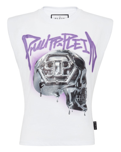 Tank Top Padded Shoulder Skull