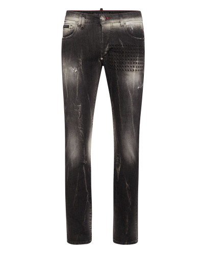 Denim Trousers Super Straight Cut Fit Skull&Bones