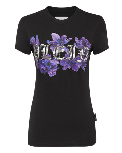 T-shirt Round Neck Sexy Pure Fit Flowers