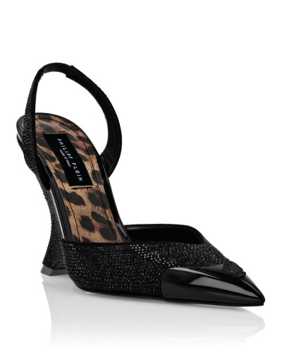 Suede Decollete Wedges Crystal