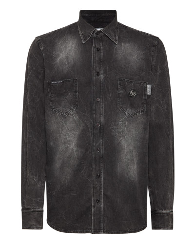 Denim Shirt Long-Sleeve Skull&Bones