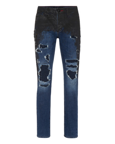 Denim Rock Star Trousers Strass