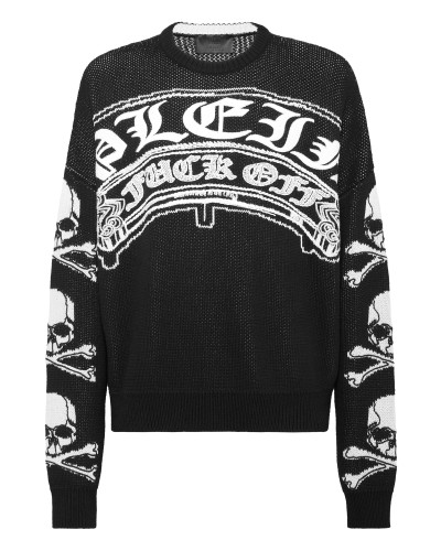 Pullover Round Neck Long-Sleeve Gothic Plein