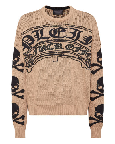 Pullover Round Neck Long-Sleeve Gothic Plein