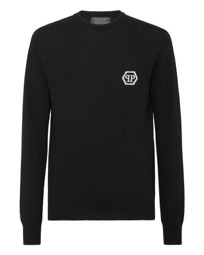 Pullover Round Neck Long-Sleeve Hexagon