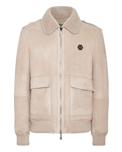 Shealing Leather Bomber