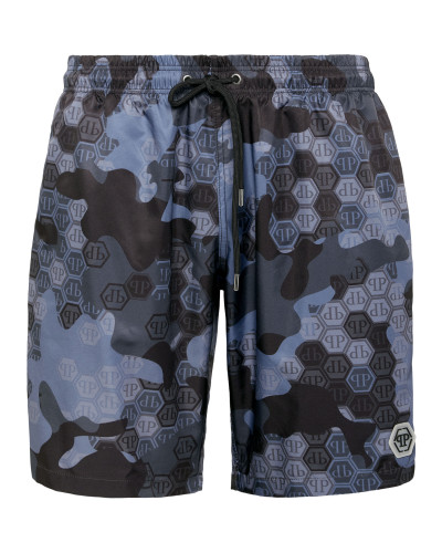 Camouflage Long Swim Boxer Monogram