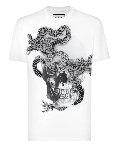 T-shirt Round Neck SS Dragon Skull