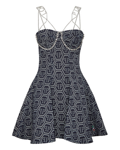 Denim Mini Dress Monogram