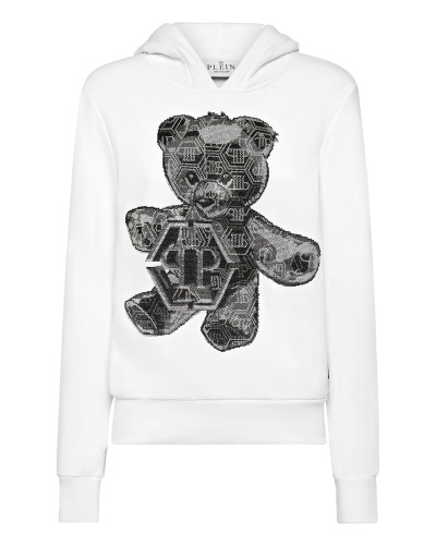 Oversize Hoodie Sweatshirt Strass Teddy Bear