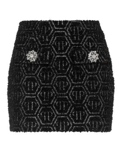 Tweed Mini Skirt Monogram
