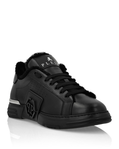 Nappa Leather Lo-Top Sneakers With Fur Hexagon