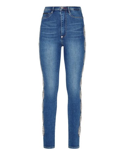 Denim Super High Waist Jegging Crystal Cable