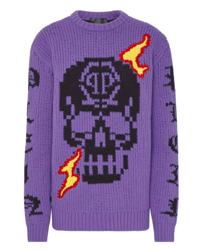 Round Neck Pullover LS Skull