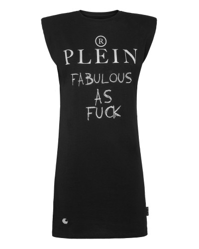 Sleeveless Short Dress with Crystals