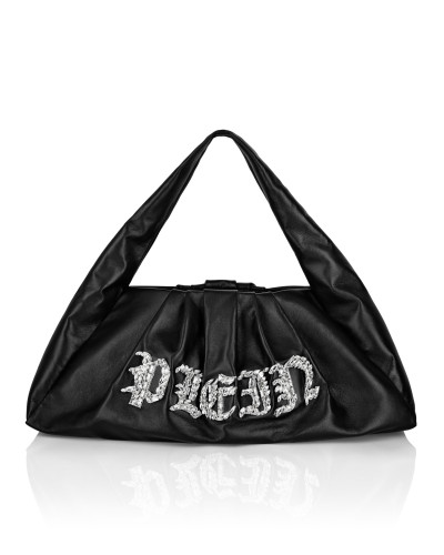 Leather Large Shoulder Bag Gothic Plein