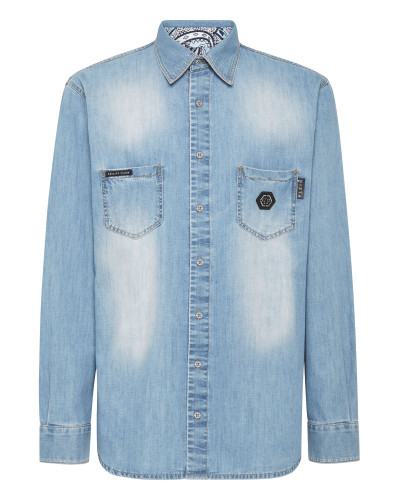 Denim Shirt LS Paisley Teddy Bear Stones