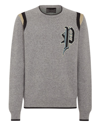 Cotton/Wool Pullover Round Neck LS Gothic Plein