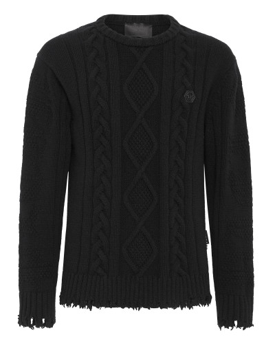 Lambswool Pullover Round Neck LS Skull&Bones