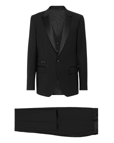 Light Wool Tuxedo Suit: Blazer/Gilet/Trousers