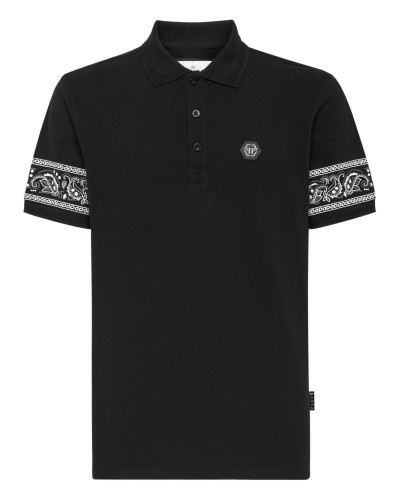 Slim Fit Piquet Polo Shirt SS Paisley Bandana