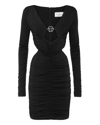 Crimped Mini Dress LS