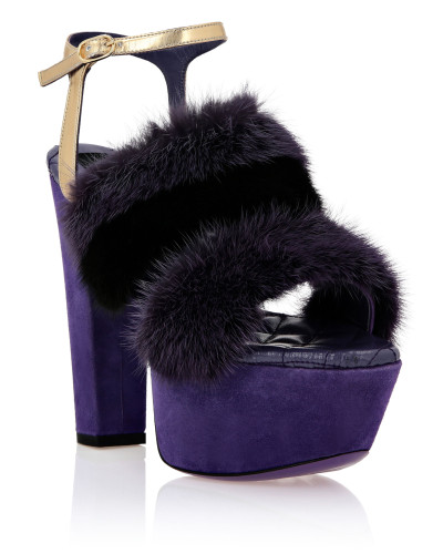 Platform Sandals High Heels With Real Fur