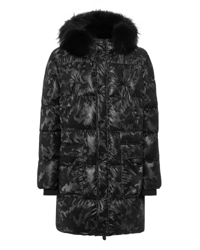 Nylon Parka With Fur Details