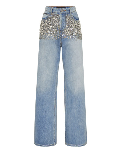 Crystal Stones Skater Fit Trousers