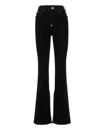 Crystal Skull Denim Flaire Fit Trousers