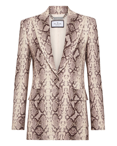 Satin Slim Fit Blazer Pitone