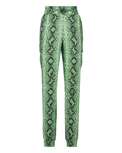 Satin Cargo Trousers Pitone