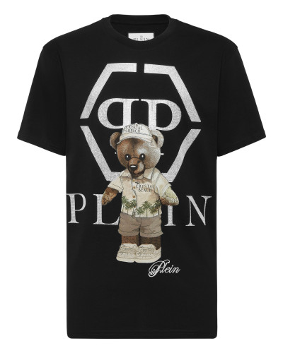 Round Neck T-Shirt Crystal Teddy Bear