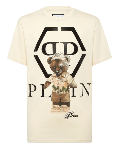 Round Neck T-Shirt Crystal Teddy Bear