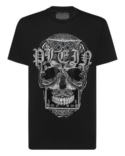 Round Neck T-Shirt Paisley Skull