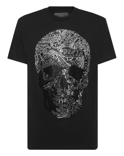 Round Neck T-Shirt Paisley Skull