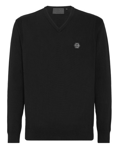Cotton Pullover V-Neck LS