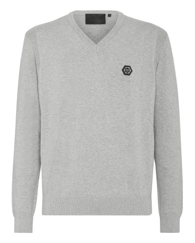 Cotton Pullover V-Neck LS