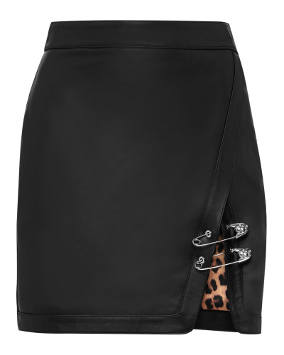 Leather Skirt Short Pins